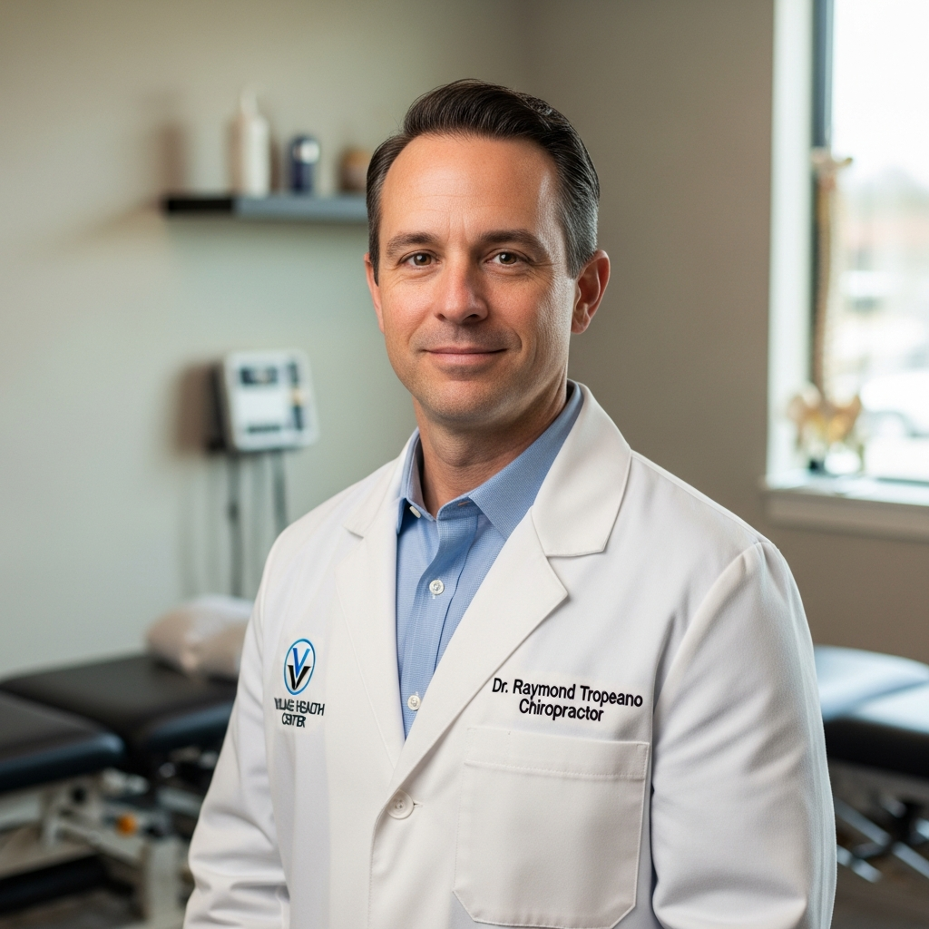 Dr. Raymond Tropeano, chiropractor and founder of Village Health Center in Long Beach CA, professional portrait in clinical setting